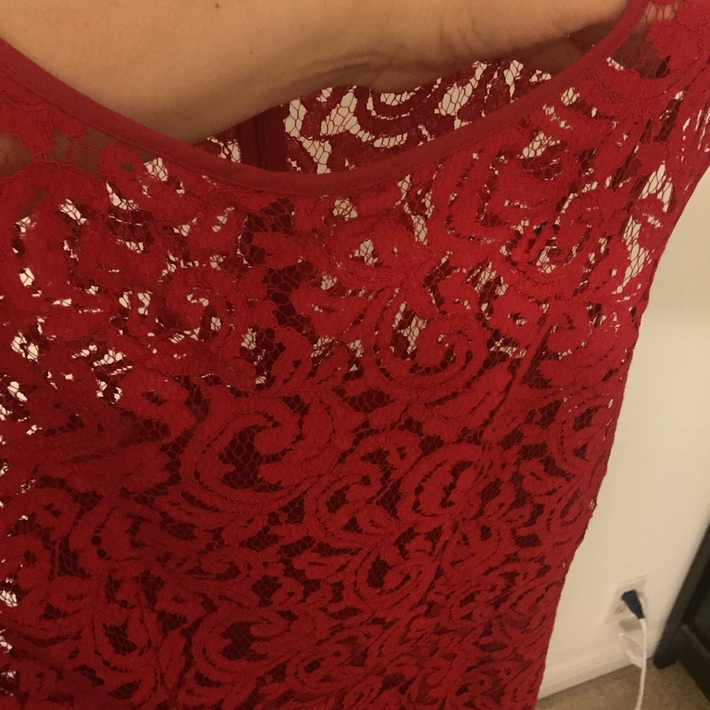 Banana Republic Red paisley lace dress - Picture 4 of 5